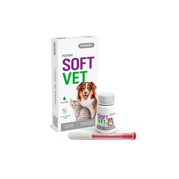 Фитокомплекс Provet SOFTVET антистрессовое действие и коррекция поведения для взрослых кошек и собак, 20 мл