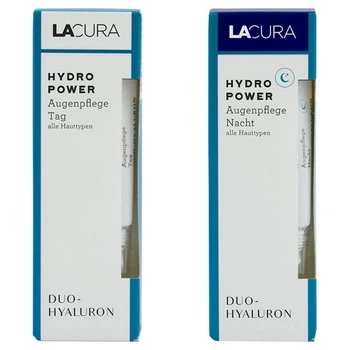 Нічний крем під очі Lacura Hydro Power Augenpflege nacht duo hyaluron 15 мл