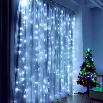 Гирлянда уличная штора 480 LED белый свет 3.0 × 2.25 м