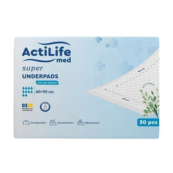 Пеленки для младенцев ActiLife Med Super 60 х 90, 30 шт (4820174981495) (7772)