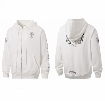 Зіп худі Chrome Hearts White XL