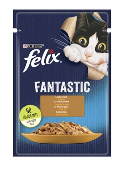 Упаковка вологого корму Purina Felix Fantastic для котів з індичкою (шматочки в желе) 85 г x 26 шт