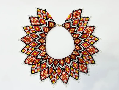 Традиционная украинская силянка из чешского бисера HatynkaUA Traditional Necklace 39 см Разноцветный (SUN999_06)