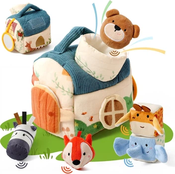 М'який розвиваючий будиночок "Soft Animal Barn Set" з м'якими звірятами та сенсорними ефектами, сортер для малюків від 6 місяців (GC1056)