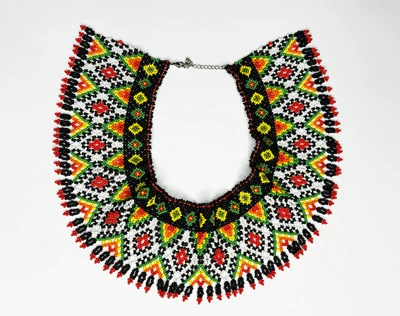 Традиційна українська силянка із чеського бісеру HatynkaUA Necklace 40 см Різнокольоровий (SUN999_15)