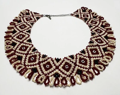 Традиционная украинская силянка из чешского бисера HatynkaUA Traditional Necklace 36 см Разноцветный (SUN999_55)