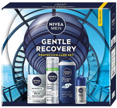 Набір для догляду за тілом Nivea Men Gentle Recovery Пінка для гоління 200 мл + Бальзам після гоління 100 мл + Антиперспірант кульковий 50 мл + Гель для душу 250 мл (5900017102788)