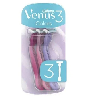 Одноразовые станки для бритья (Бритвы) женские Venus 3 Colors 3 шт
