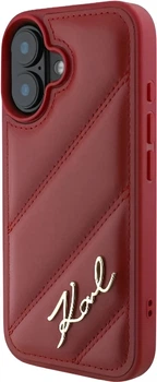 Etui Plecki Karl Lagerfeld Quilted Signature do Apple iPhone 16 Red (KLHCP16SPQDSMGR)