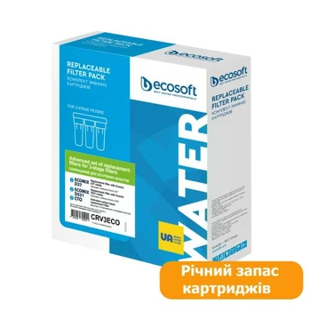 Покращений річний комплект картриджів Ecosoft для потрійного фільтра CRV6ECO