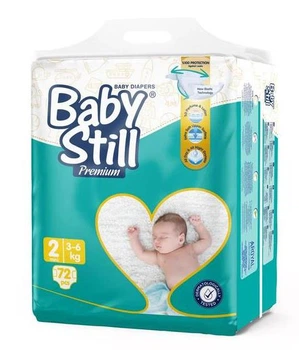 Детские подгузники Baby Still Jumbo Pack размер 2 (3-6 кг) 72 шт памперсы для новорожденных одноразовые