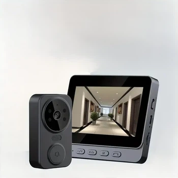 Видеозвонок Smart Video Doorbell 480P с экраном 10.92 см (4.3"), ночным видением и двухсторонним аудио, аккумуляторный