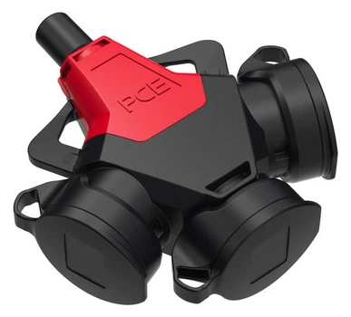 Трійник кабельний 16A/250V/2P+E/IP44 із гумовим корпусом виробник PCE 253711-sr