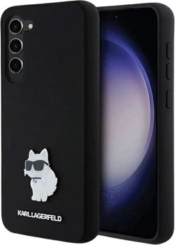 Etui plecki Karl Lagerfeld Silicone Choupette Metal Pin do Samsung Galaxy S24+ Black (3666339259181)