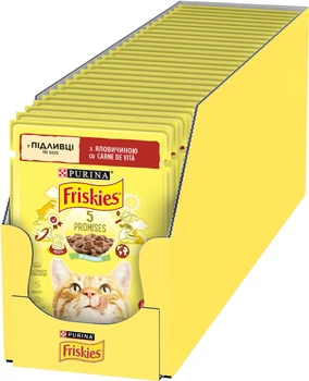 Вологий корм для кішок Purina Friskies з яловичиною у підливі 85 г