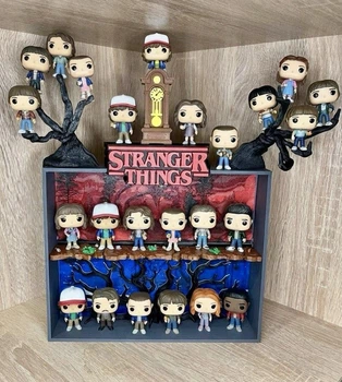 Поличка для фігурок Stranger Things Kinder Joy Funko Pop Stand для фігурок з серіалу "Дивні Дива" Декоративна пластмасова полиця