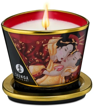 Массажная свеча Shunga Massage Candle Romance Strawberry с запахом клубники 170 мл