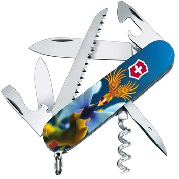 Ніж складаний, мультитул Victorinox Camper Design (91мм, 15 функцій), фантаст. птах 1.3613.3.R2100pk