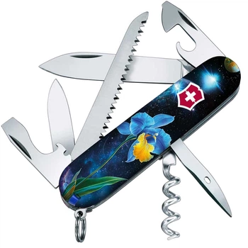 Ніж складаний, мультитул Victorinox Camper Design (91мм, 15 функцій), ірис 1.3613.3.R2060pk