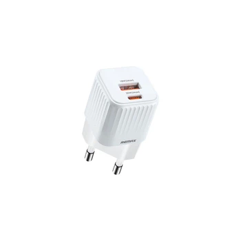 Зарядний пристрій мережевий Remax Cube 2 порта USB + Type-C 20W, білий (20471)
