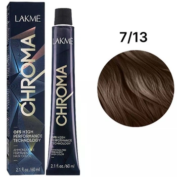Безаміачна перманентна фарба для волосся Lakme Chroma Permanent Hair Color 7/13 Gold Ash Medium Blonde 60 мл