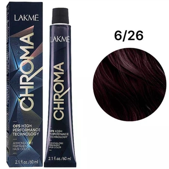 Безаммиачная перманентная краска для волос Lakme Chroma Permanent Hair Color 6/26 Chestnut Violet Dark Blonde 60 мл