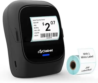 Портативный термопринтер этикеток Clabel Label Printer CT221B Bluetooth-принтер штрихкодов Черный - Уценка