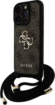 Панель Guess 4G Big Logo Cord Stap Crossbody для Apple iPhone 16 Pro Max Brown (3666339434441)
