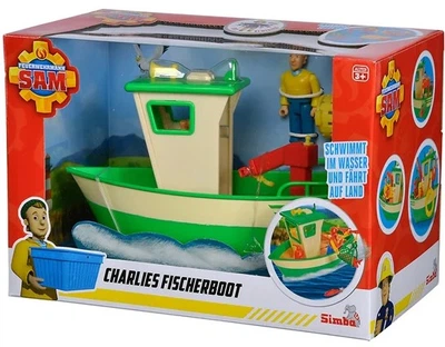 Іграшка для купання Simba Fireman Sam Рибальський човен Чарлі (5632540) (4006592050931)