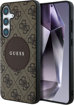 Панель Guess 4G Round Patch Classic Logo MagSafe для Samsung Galaxy S25 Brown (3666339448943)