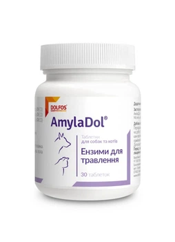 Витаминно-минеральный комплекс Dolfos AmylaDol для собак и кошек при нарушении пищеварения 30 таб.
