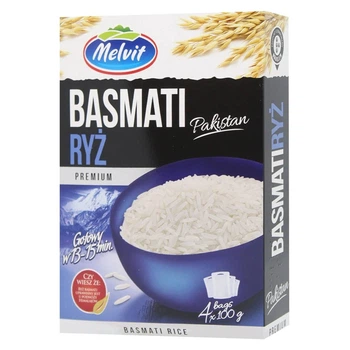 Рис Довгозернистий шліфований Басматі Melvit 400 г (20191138)