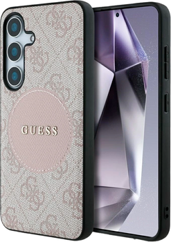 Панель Guess 4G Round Patch Classic Logo MagSafe для Samsung Galaxy S25 Pink (3666339448998)