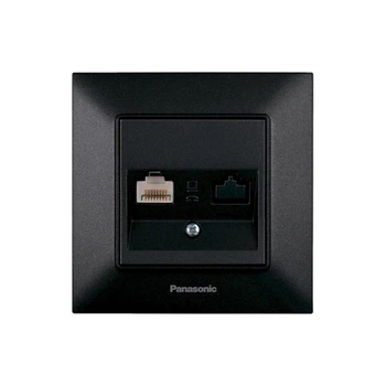 Компьютерная розетка RJ45 кат.6е Arkedia Slim черная ABS [WNTC04052BL-UA1] Panasonic