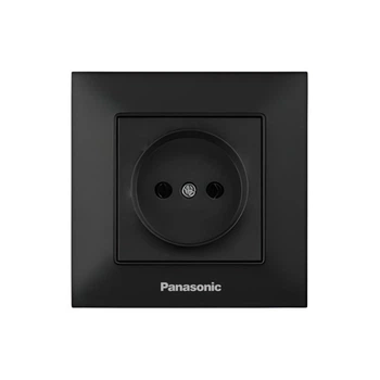 Розетка без заземлення Arkedia Slim чорна ABS [WNTC02012BL-UA1] Panasonic