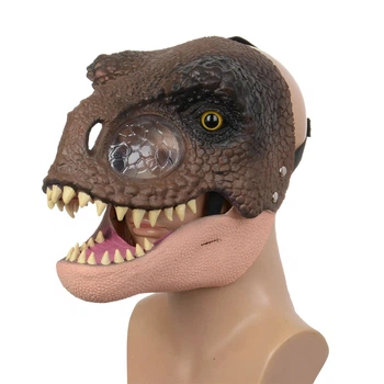 Маска динозавра Тиранозавр Рекс Jurassic World для детей и взрослых с подвижной челюстью 3D маска (578545)