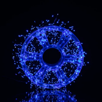 Гирлянда роса нить светодиодная 3000 LED зеленый провод динамичная гирлянда на елку новогодняя штора батарейках Синяя