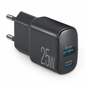 Зарядка для телефона сетевая 3А 25W USB/Type-C Brevia Fast Charge/QC3.0/PD черная (45025CAB)