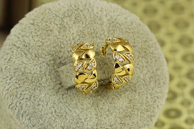 Сережки Xuping Jewelry Переплет 1.6 см лимонні