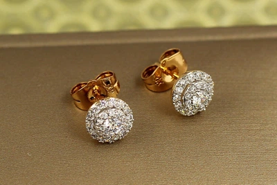 Серьги гвоздики Xuping Jewelry Гиза с родием 8 мм золотистые