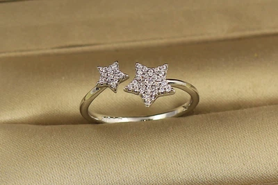 Кольцо Xuping Jewelry Две звезды р 18+ серебристое
