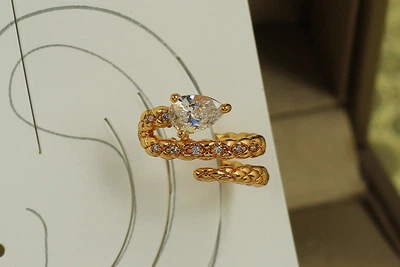 Сережки кафи Xuping Jewelry Змія на вушний хрящ 1,5 см золотисті