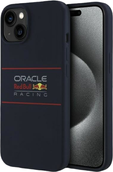 Панель Red Bull Silicone Horizontal Logo MagSafe для Apple iPhone 15 Navy (RBHMP15S24SIHSRV)