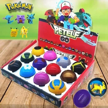 Великий дитячий набір фігурок Pokemon Go 12 штук в покеболах для дітей, подарунковий комплект покемонів в покеболах