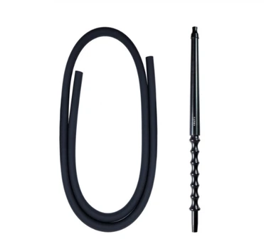 Мундштук для кальян Karma Metal Black 44 см Карма анодированный алюминий силикон чёрный