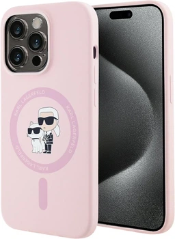 Панель Karl Lagerfeld Silicone Karl&Choupette MagSafe для Apple iPhone 14 Pro Pink (3666339254445)