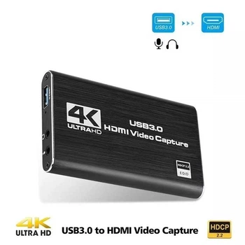 Карта відеозахоплення USB 3.0 AC-USB 3.0-HDMI-AUX для стріму, запису відео з HDMI, екрана ПК та камер з входом мікрофона і навушників