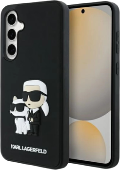 Панель Karl Lagerfeld 3D Rubber Karl&Choupette для Samsung Galaxy S24 FE Black (KLHCS24FE3DRKCNK)
