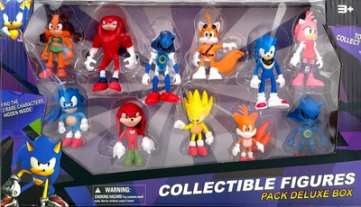 Мега-набор фигурок Super Sonic – 11 легендарных героев Соника (6–9 см) | Коллекционный бокс