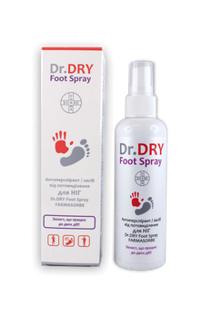 Антиперспірант / засіб від потовиділення для НІГ Dr.DRY Foot Spray FARMASORBE 100мл